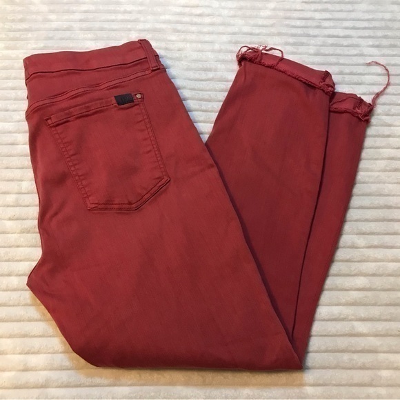 7 For All Mankind Denim - Jen7 7 For All Mankind Crimson Red Ankle Skinny Jeans Women’s Size 12 31 large